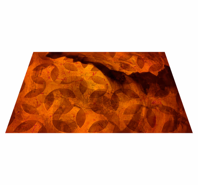 Geometric vinyl carpet in abstract orange design - TenStickers