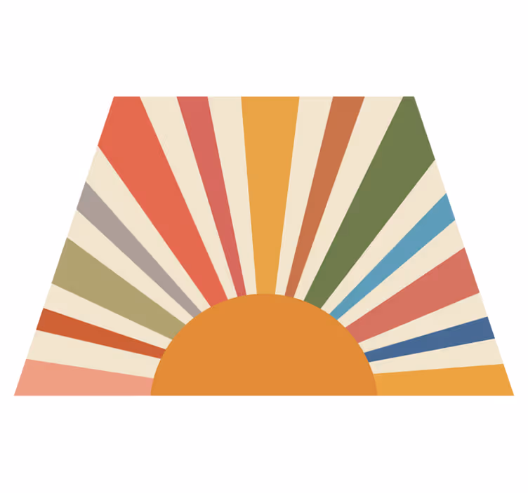 Geometric vinyl carpet colorful sun wall art - TenStickers