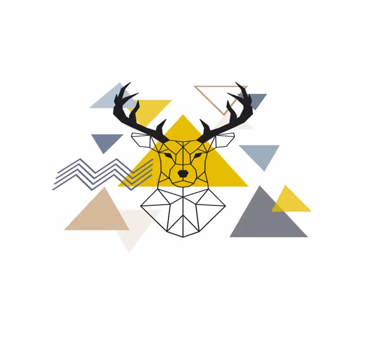 Geometric stag geometric vinyl carpet - TenStickers