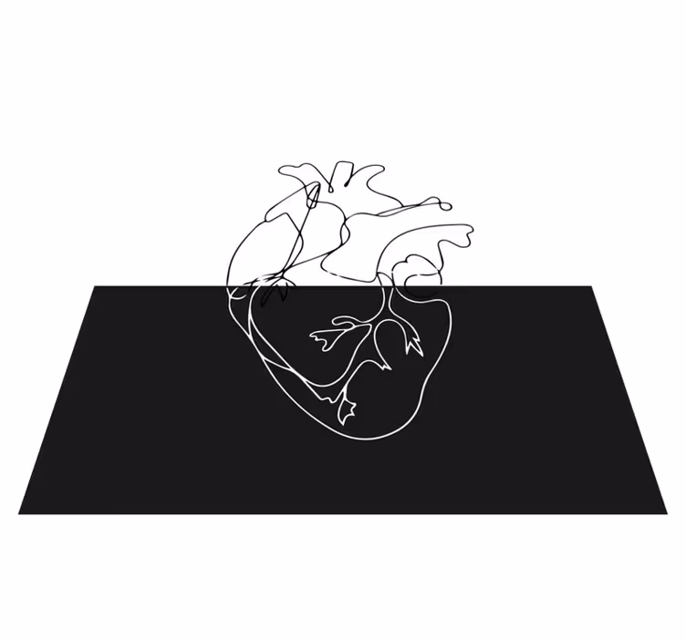Geometric vinyl carpet geometric heart lineart - TenStickers