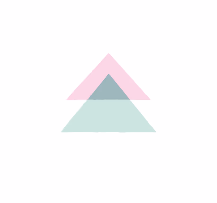 Geometric vinyl carpet in blue and pink triangles - TenStickers