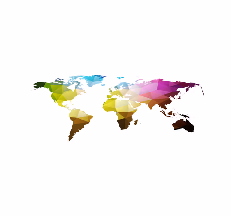 Geometric vinyl carpet triangle world map - TenStickers