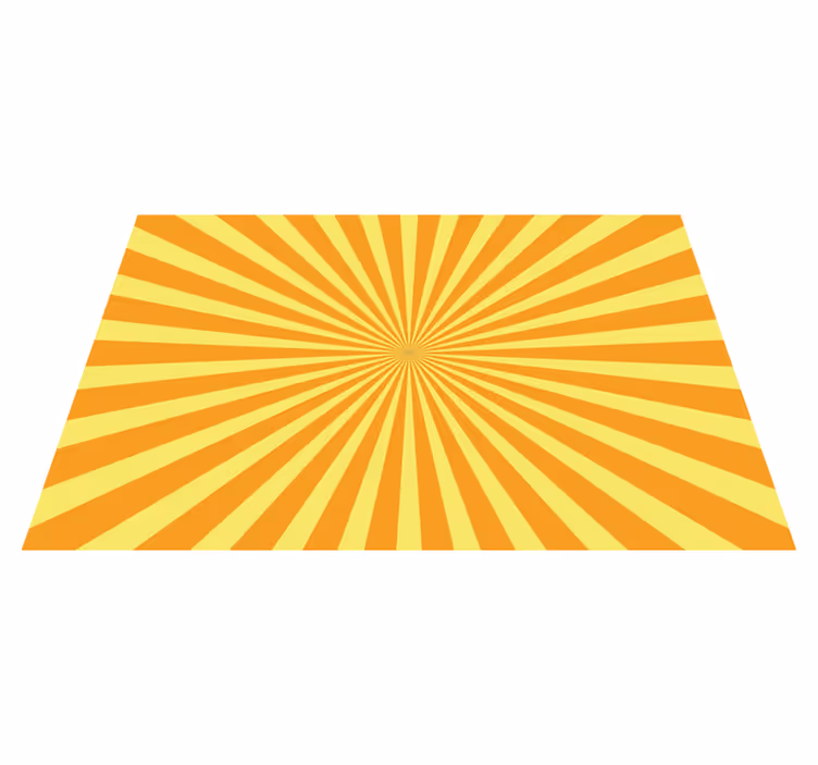 Geometric vinyl carpet abstract sunset in orange tones - TenStickers