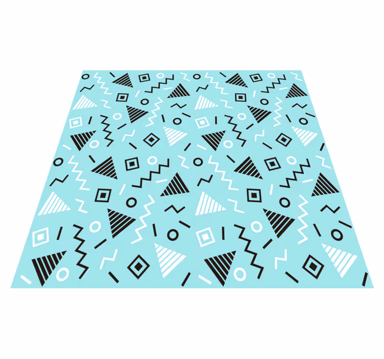 Geometric vinyl carpet with 80s memphis pattern - TenStickers