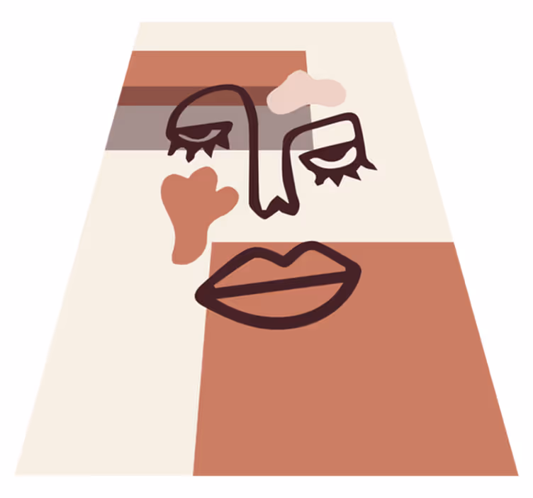 Geometric vinyl carpet abstract woman face - TenStickers