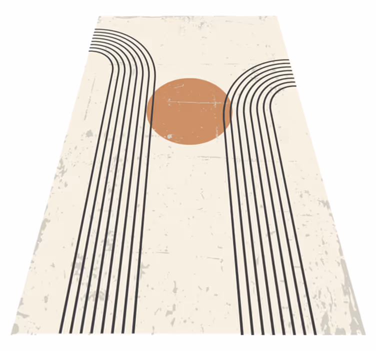 Geometric vinyl carpet abstract half arch design - TenStickers