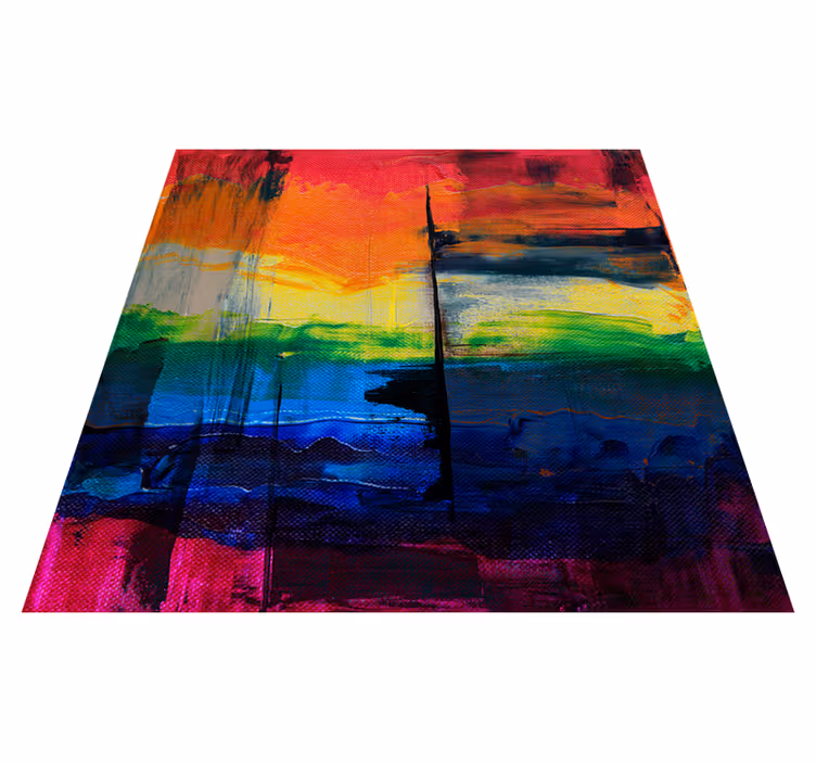 Geometric vinyl carpet in multicolor squares and rectangles - TenStickers