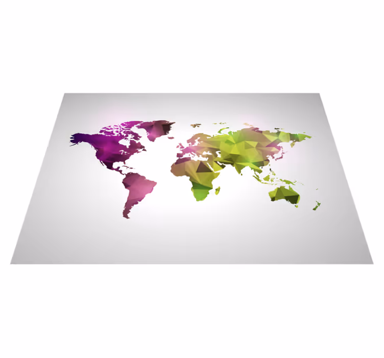 Geometric vinyl carpet geometric world map - TenStickers