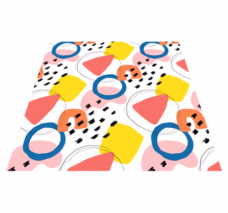 Geometric vinyl carpet with painting art design - TenStickers