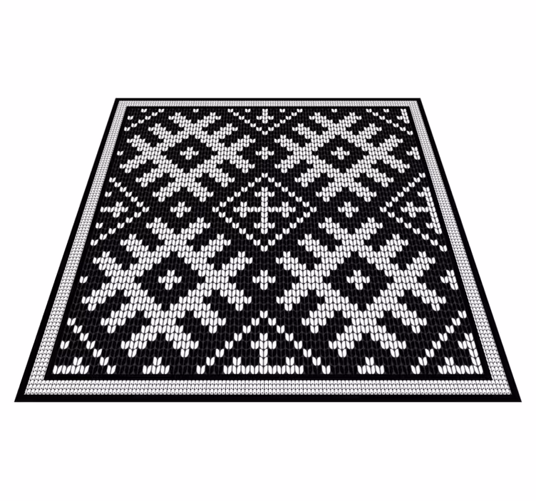 Geometric vinyl carpet viking chained squares design - TenStickers