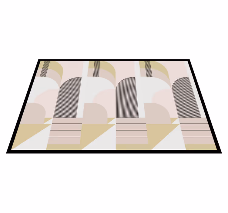 Geometric vinyl carpet in pastel urban design - TenStickers