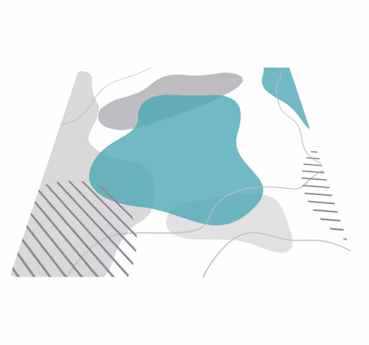Geometric vinyl carpet in blue and green shapes - TenStickers