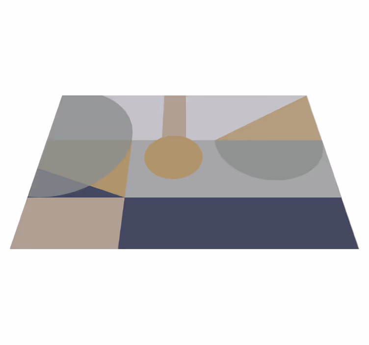 Geometric vinyl carpet in brown modern art - TenStickers