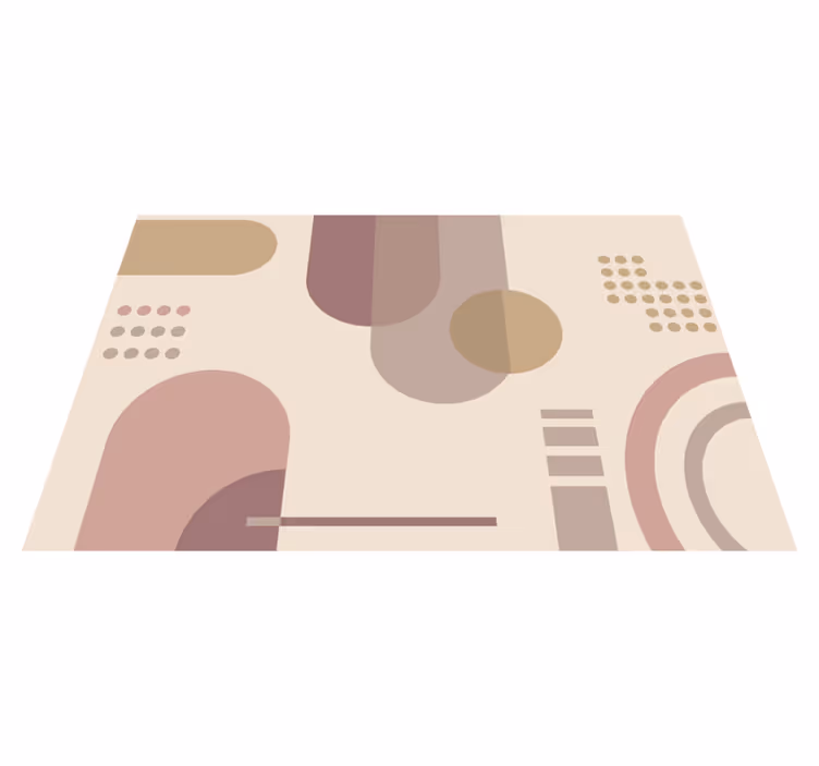 Geometric vinyl carpet in gray and brown pattern - TenStickers
