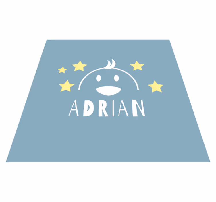 Kids vinyl carpet chick face with name quadres 3 - TenStickers