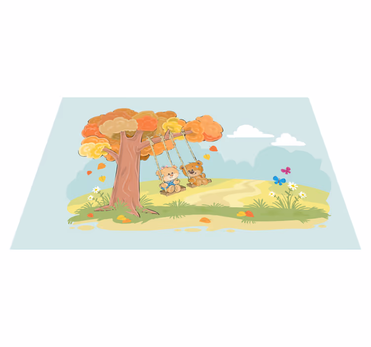 Kids vinyl carpet teddy bears in the forest - TenStickers