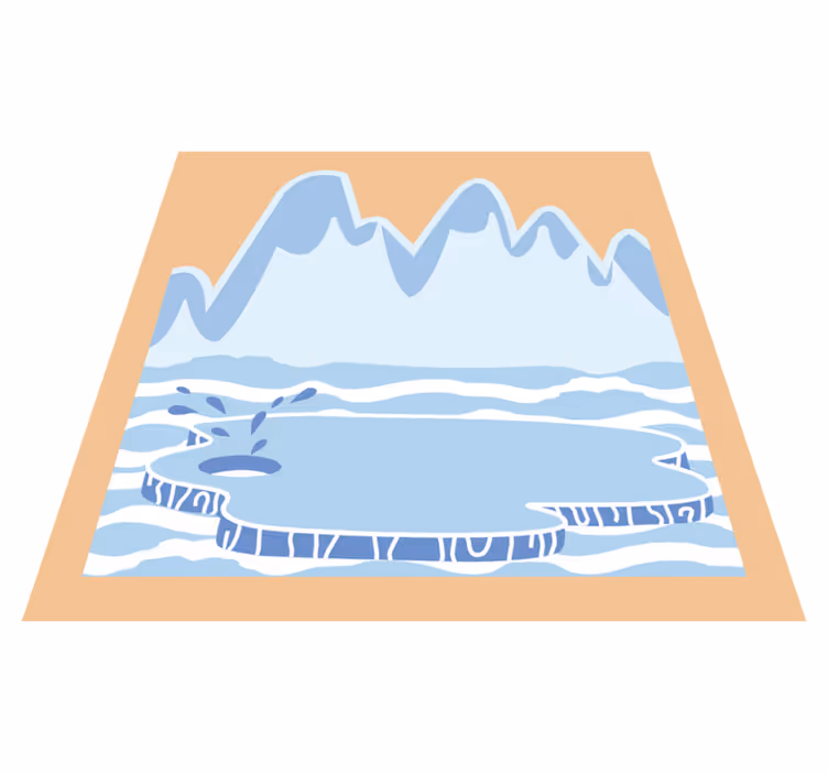 Kids vinyl carpet blue ice mountains design - TenStickers