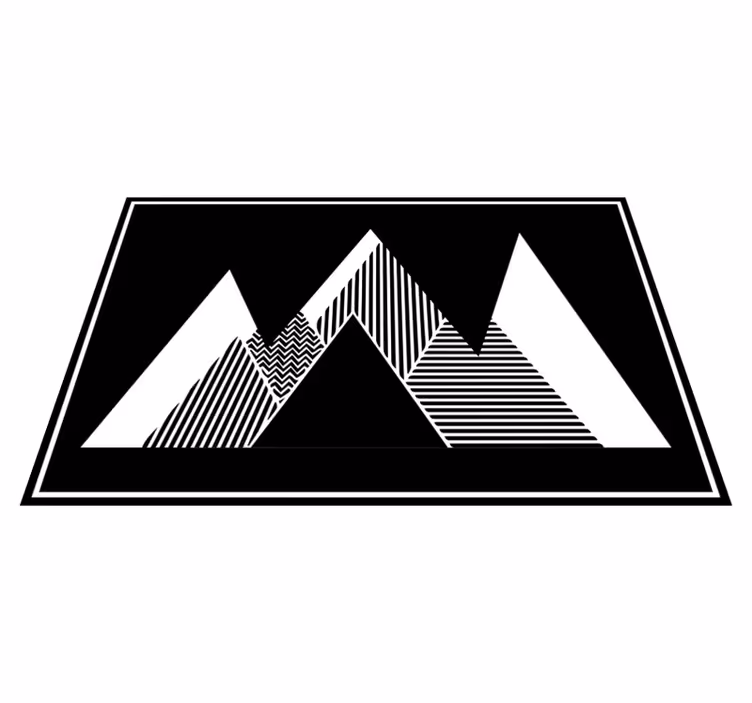 Kids vinyl carpet black and white striped mountains - TenStickers