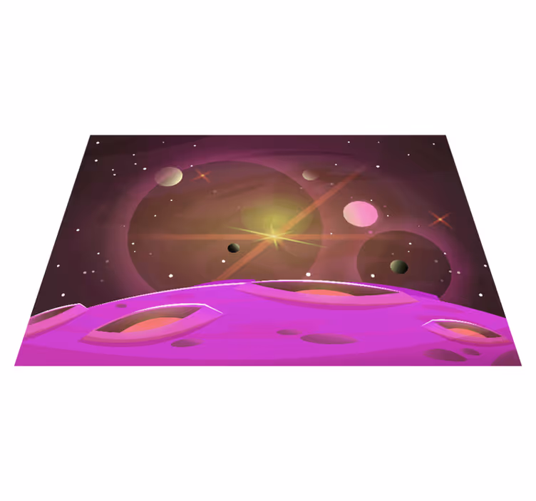Kids vinyl carpet with futuristic space views - TenStickers