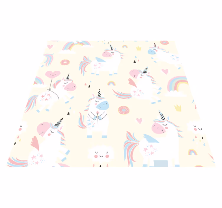 Kids vinyl carpet happy unicorns in wonderland - TenStickers