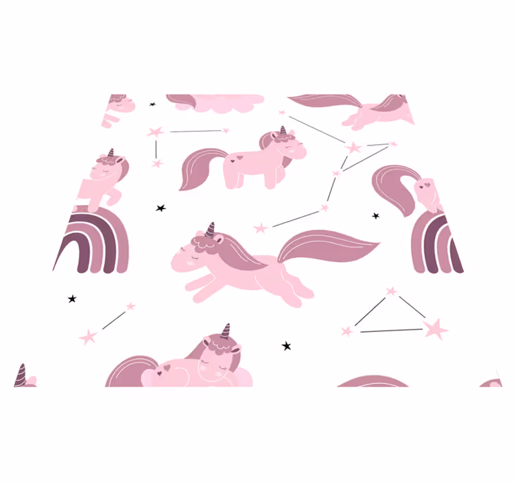 Kids vinyl carpet funny unicorns and star constellations - TenStickers