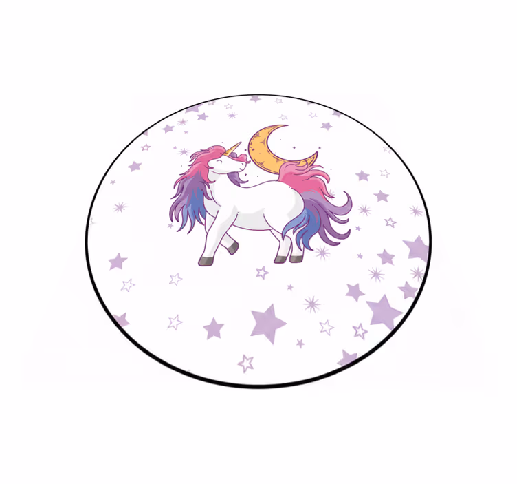 Kids vinyl carpet unicorn and moon - TenStickers