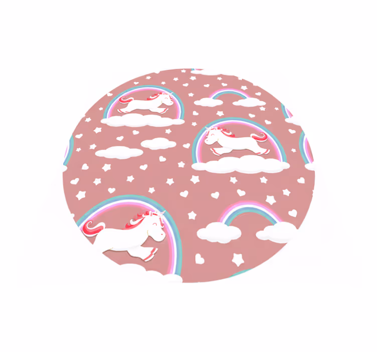Kids vinyl carpet with sweet unicorns and rainbows - TenStickers