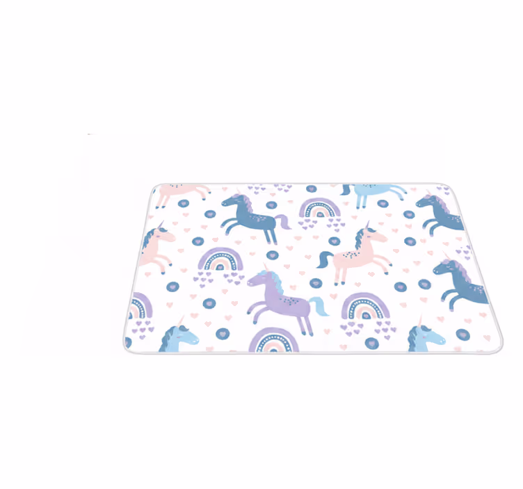 Kids vinyl carpet with sweet pastel unicorns pattern - TenStickers