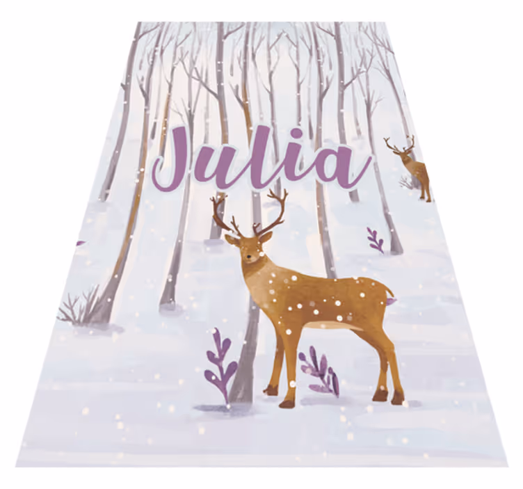 Kids vinyl carpet scandinavian winter forest animals - TenStickers