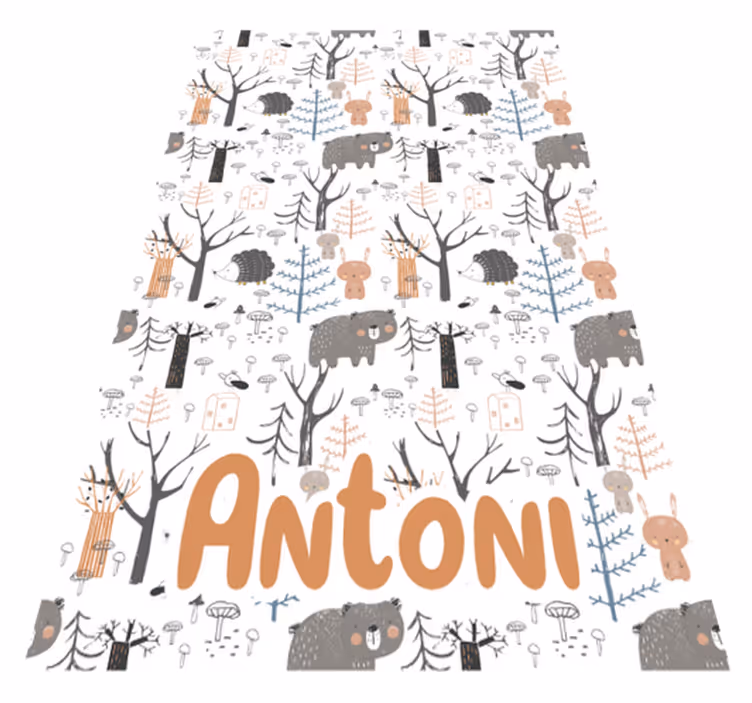 Kids vinyl carpet scandinavian forest animals - TenStickers