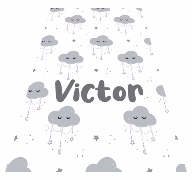 Kids vinyl carpet personalized gray pattern - TenStickers