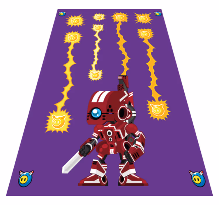 Game vinyl carpet robot shooting up - TenStickers