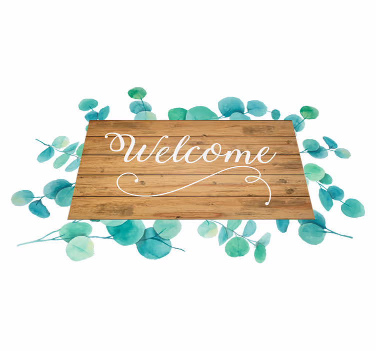 Entrance hall vinyl carpet eucalyptus welcome - TenStickers