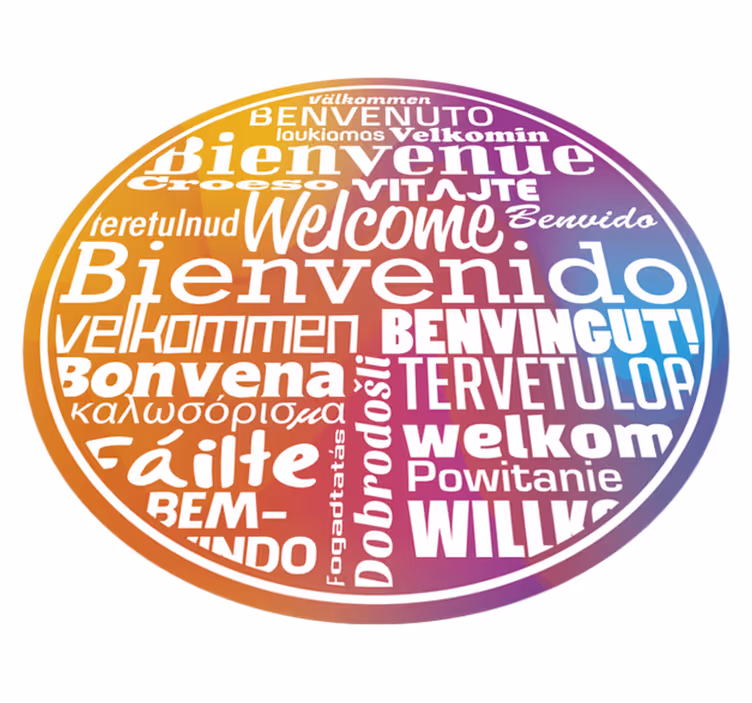 Entrance hall vinyl carpet welcome texts languages - TenStickers