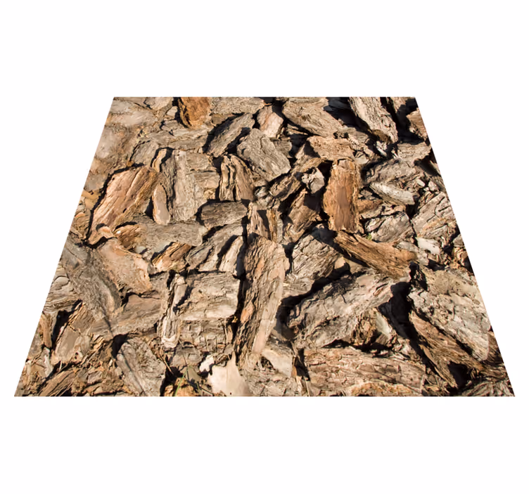 Entrance hall vinyl carpet in brown rustic bark - TenStickers