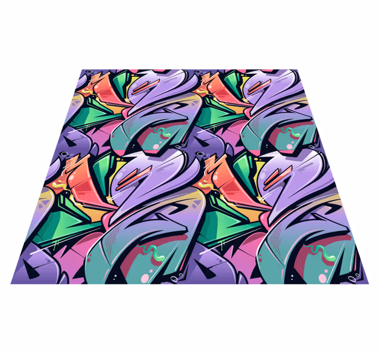 Entrance hall vinyl carpet colourful graffiti art - TenStickers