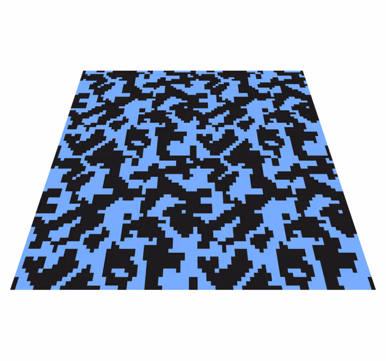 Entrance hall vinyl carpet in light blue and black abstract - TenStickers