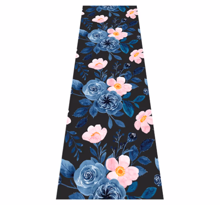 Living room vinyl carpet with blue and pink pattern - TenStickers