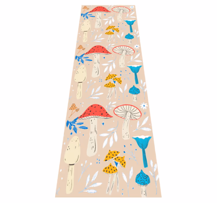 Living room vinyl carpet classic mushrooms beige - TenStickers