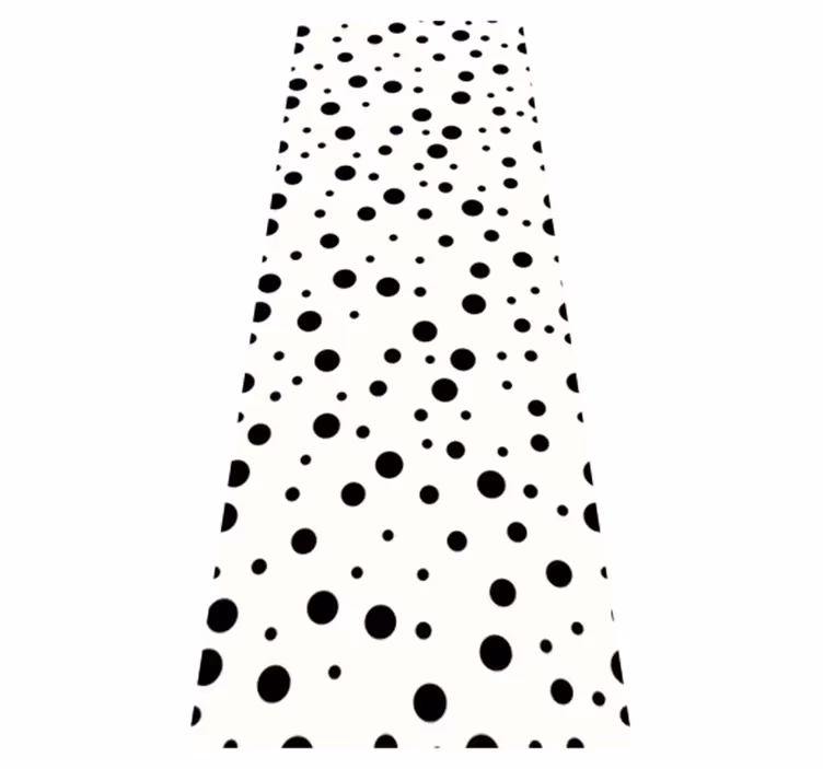 Living room vinyl carpet with black polka dots - TenStickers