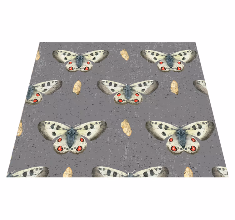 Grey vinyl carpet butterfly pattern elegance - TenStickers