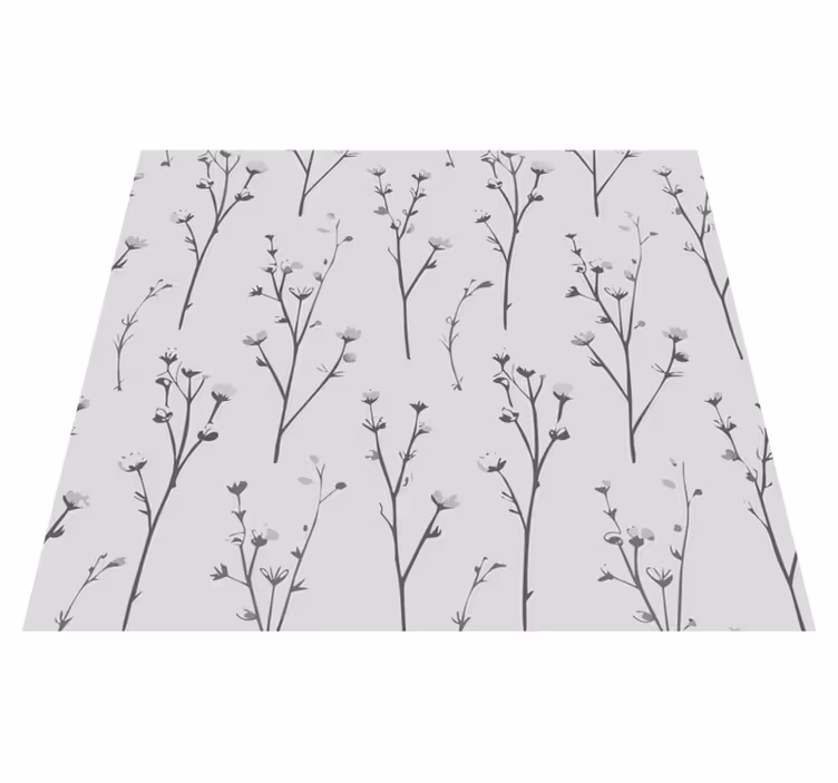 Grey vinyl carpet with cotton tree design - TenStickers