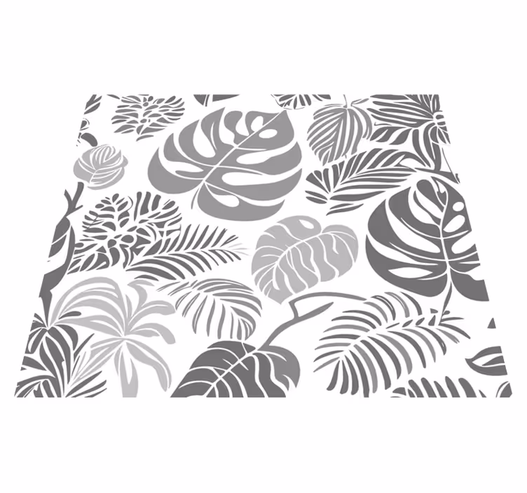 Grey vinyl carpet monstera leaves design - TenStickers