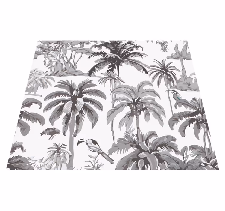 Grey vinyl carpet with palm trees design - TenStickers