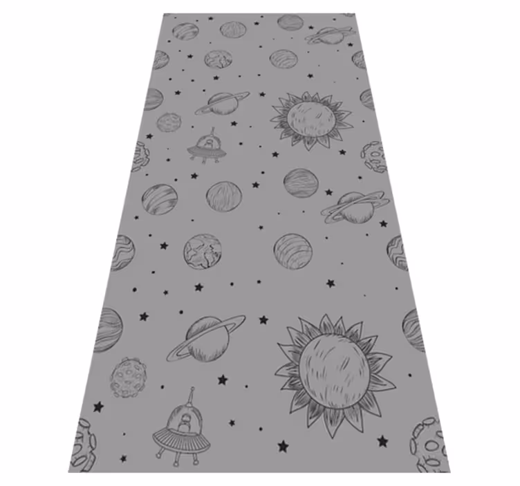 Grey vinyl carpet space exploration design - TenStickers