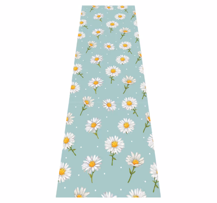 Hallway vinyl carpet with daisy flower pattern - TenStickers