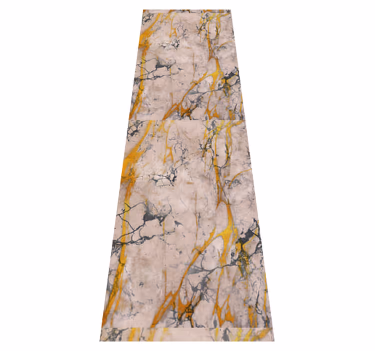 Hallway vinyl carpet in warm gold marble - TenStickers