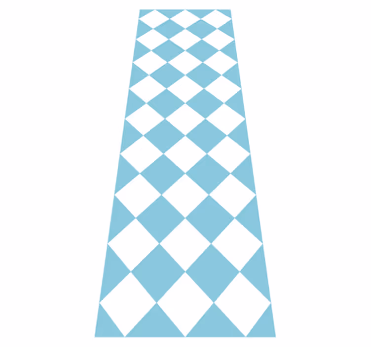 Hallway vinyl carpet in blue and white squares - TenStickers