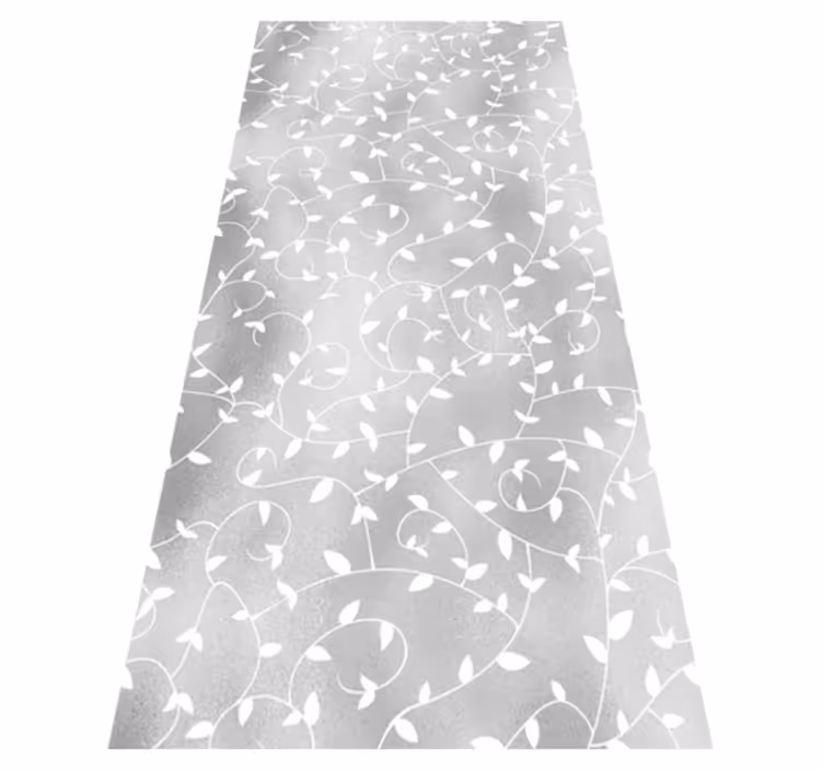 Hallway vinyl carpet with white and silver branches - TenStickers