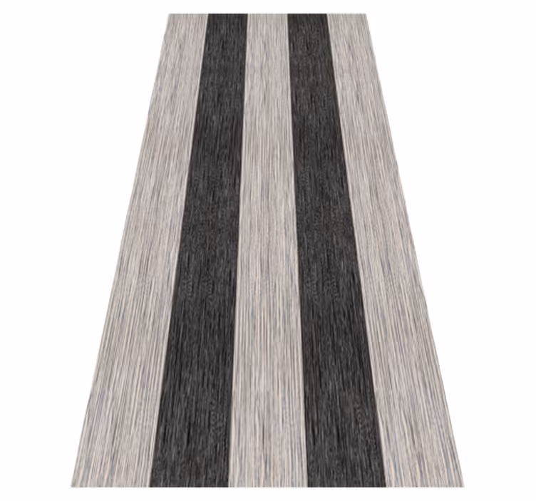 Hallway vinyl carpet in black and white wood effect - TenStickers